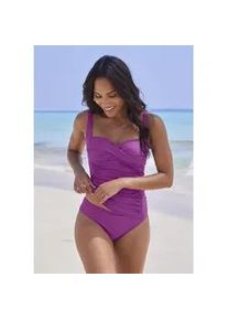 Tankini-Top Lascana "Comfy" Gr. 40, Cup C, lila (beere) Damen Bikini-Oberteile Bequeme Passform ohne Bügel