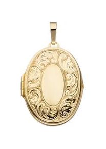 Medallion-Anhänger Jobo "Anhänger Medaillon oval" Schmuckanhänger Gr. Silber 925 (Sterlingsilber), goldfarben Damen 925 Silber vergoldet