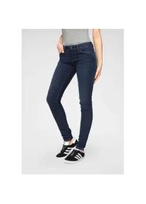 Skinny-fit-Jeans Pepe Jeans "SOHO" Gr. 29, Länge 30, blau (h45 schwarz used worn) Damen Jeans im 5-Pocket-Stil mit 1-Knopf Bund und Stretch-Anteil