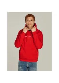 Kapuzensweatshirt Tommy Jeans "TJM REG LINEAR LOGO HOODIE EXT" Gr. M, rot (deep crimson) Herren Sweatshirts mit Kordel