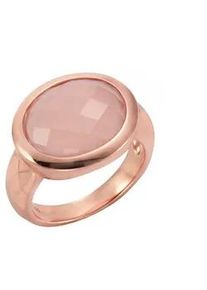 Fingerring JAMELLI "925 Silber rosé vergoldet mit Chalcedon" Fingerringe Gr. 054 (17,2), Silber 925 (Sterlingsilber), rosa (rosa, rosa) Damen