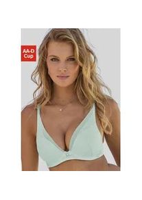 Push-up-BH Lascana Gr. 80, Cup C, blau (air) Damen BHs mit extra flachen Kanten im High-Apex Design, Dessous