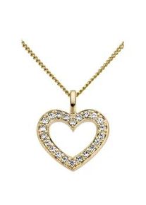 Ketten-Anhänger Firetti "Schmuck Geschenk Gold 585 Halsschmuck Anhänger für Halskette Herz" Schmuckanhänger Gr. 0,15 ct P2 = erkennbare Einschlüsse, Weißgold 585-Diamanten, 0,7 g, weiß (weißgoldfarben, weiß, w=weiß) Damen mit Brillanten