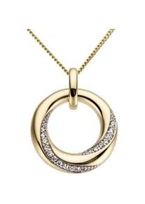 Ketten-Anhänger Firetti "Schmuck Geschenk Gold 585 Halsschmuck Anhänger für Halskette" Schmuckanhänger Gr. 0,1 ct P2 = erkennbare Einschlüsse, Gelbgold 585-Diamanten, 1,85 g, weiß (gelbgoldfarben, silberfarben, weiß, w=weiß) Damen mit Brillanten