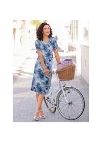 Jerseykleid Inspirationen "Jersey-Kleid" Gr. 42, Normalgrößen, blau (dunkelblau, bedruckt) Damen Kleider