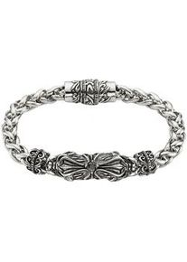 Edelstahlarmband Bruno Banani "Schmuck Geschenk Armband Drachen Kreuz Ornament, B4112B/20/00/20" Armbänder Gr. Edelstahl, schwarz (edelstahlfarben, schwarz, schwarz) Damen mit Glasstein