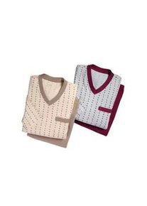 WITT Schlafanzug KINGS CLUB Gr. 60/62, bunt (beige + grau-dunkelrot) Herren Homewear-Sets