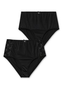 Große Größen Doppelpack Slips mit Spitze und Shapingeinsatz Gr. 44/46 schwarz/schwarz von sheego für Damen