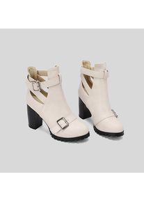 Earlytunner Shoes Beige Braune Damen Stiefeletten Mit Hohem Absatz, Kleine Große Größe 33 50