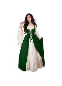 Faraze Damen Vintage-Stil, Mittelalterliches Langarm-Gothic-Kleid, Bodenlanges Cosplay-Kleid, Retro-Langkleid