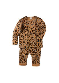 Kiddiezoom Herbst Winter Baby Jungen Pyjamas Set Kinder Kinder Leopard Print Nachtwäsche Baumwolle Mädchen Hause Unterwäsche Anzüge