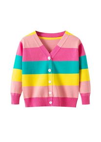 Selfyi Kinder Mädchen Casual Pullover Streifen Gedruckt Strickjacke Für Kinder Herbst Warme Kind Outwear Niedlichen Pullover Jacke Für Kleinkind