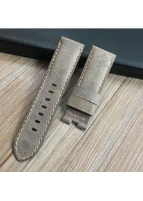 Lanspo Aaa Qualität 24mm Braun Grau Vintage Retro Italien Echtleder Armband Für Pam111 Pam Uhrenarmband Mit Schmetterlingsschnalle Gürtel