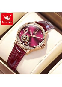 Olevs Marke Uhr Mode Diamant-Verkrustete Note Wörtliche Gürtel Automatische Mechanische Uhr Damenuhr Damenuhr