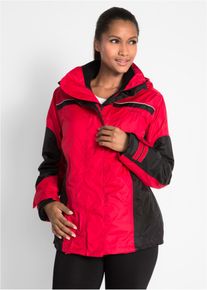 bonprix wasserdichte 3 in 1 Funktionsjacke, rot, Gr.38, Praktische Wetterjacke 3in1 mit verschlie&szlig;baren Taschen und figurbetonende N&auml;hten