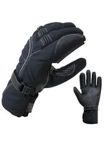 Motorradhandschuhe PROANTI Handschuhe Gr. XL, schwarz Winter Regenhandschuhe mit Visierwischer, wasserdicht