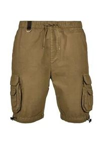 Stoffhose Urban Classics "Urban Classics Herren Double Pocket Cargo Shorts" Gr. 5XL, US-Größen, grün (summerolive) Herren Hosen