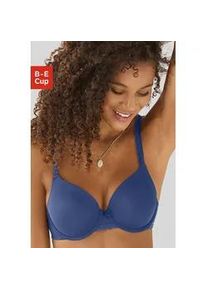 Schalen-BH s.Oliver "Camille" Gr. 85, Cup C, blau Damen BHs mit nahtlos vorgeformten Schalen, Basic Dessous