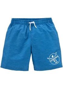 Badeshorts Chiemsee "Melange Kids" Gr. 122/128, N-Gr, blau (aquablau) Kinder Badehosen mit Logoprint