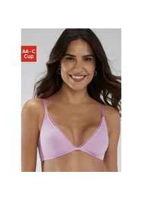 Bralette-BH s.Oliver "Charlotte" Gr. 75, Cup C, pink (lightpink) Damen BHs ohne Bügel aus Tüll in dezenter Pünktchen-Optik, Dessous