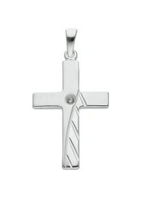 Ketten-Anhänger ADELIA ́S "925 Silber Kreuz Anhänger" Schmuckanhänger Gr. mit Zirkonia, Silber 925 (Sterlingsilber), silberfarben (silber) Damen mit Zirkonia Silberschmuck für & Herren