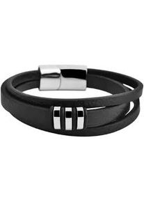 Edelstahlarmband ADELIA ́S "Herren Armband aus Edelstahl 21 cm" Armbänder Gr. 21, Edelstahl, schwarz Herren