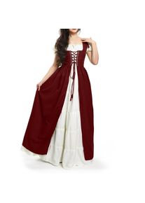 League Of Legend Damen Einfarbiges Kleid Taille Quadratischer Kragen Zweiteiliges Cos-Kleid