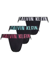 String Calvin Klein Underwear "JOCK STRAP 3PK" Gr. M (50), bunt (b, white, fuchsia fedora, atl lg) Herren Unterhosen Strings mit Logo-Stretchbund