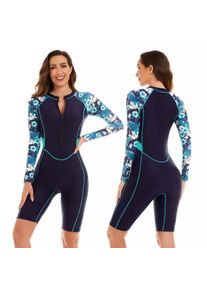 Onihua Swimsuit Jumpsuit Langarm Surfanzug Damen Badeanzug Boxer Tauchanzug Badeanzug