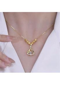 Jewelry Tribe Beliebte Ginkgo-Blatt-Halskette Für Damen, Micro-Set, Zirkon-Rock-Anhängerkette Mit Leichtem Luxus-Stil-Zubehör