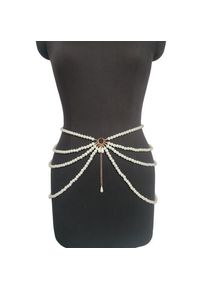 Silverhoo Damen-Bauchkette, Mehrschichtige Taillenkette Mit Kunstperlen-Dekoration, Eleganter Bund Für Kleider