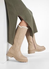 bonprix Stiefel, beige, Gr.42, Winterlicher Stiefel mit modischen Details, aus Vegan