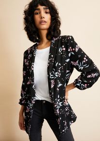 bonprix Bedruckter Longblazer, schwarz, Gr.42, Moderner langer Blazer