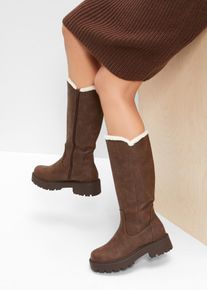 bonprix Stiefel, braun, Gr.38, Winterlicher Stiefel mit modischen Details, aus Vegan
