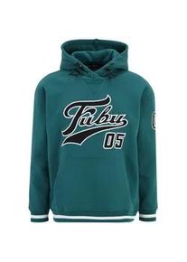 Kapuzensweatshirt Fubu "Fubu Herren FM223-004-1 Varsity Heavy Hoodie" Gr. M, grün (grün, schwarz) Herren Sweatshirts