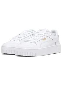 Sneaker Puma "Carina Street Sneakers Mädchen" Gr. 38.5, weiß (white gold) Kinder Schuhe