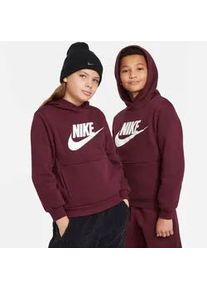 Kapuzensweatshirt Nike SPORTSWEAR "CLUB FLEECE BIG KIDS' HOODIE" Gr. XS (122), rot (night maroon/white) Kinder Sweatshirts