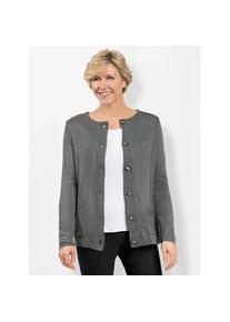 Lascana Strickjacke CLASSIC Gr. 42, grau (anthrazit-meliert) Damen Strickjacken