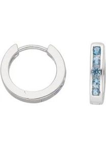 Paar Creolen ADELIA ́S "925 Silber Ohrringe mit Zirkonia Ø 15 mm" Gr. Damen, Silber 925 (Sterlingsilber), bunt Damen mit Zirkonia Silberschmuck für