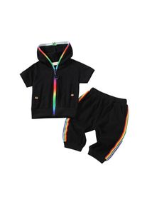 Sunshine Kids Clothing Sommer Kinder Casual Kapuze Kurzarm + Shorts Anzug 2pc