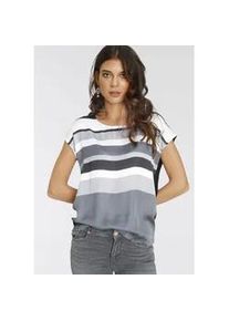 Shirtbluse Laura Scott Gr. 34, grau (schwarz, grau, gestreift) Damen Blusen in modischem Streifen-Design