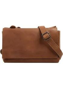 Umhängetasche CLUTY Gr. B/H/T: 22cm x 15cm x 6cm onesize, braun (cognac) Damen Taschen echt Leder