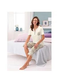 WITT Schlafanzug WÄSCHEPUR Gr. 44/46, beige (champagner, bedruckt) Damen Homewear-Sets