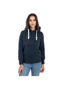 Kapuzensweatshirt DEPROC ACTIVE "HildaCMYK II WOMEN" Gr. 40 (M), blau (navy) Damen Sweatshirts weiche Fleecejacke mit Kängurutasche