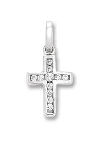 Ketten-Anhänger ONE ELEMENT "Zirkonia Kreuz Anhänger aus 925 Silber" Schmuckanhänger Gr. Silber 925 (Sterlingsilber), silberfarben (silber) Damen Silber Schmuck