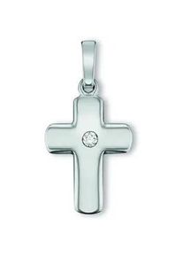 Ketten-Anhänger ONE ELEMENT "Zirkonia Kreuz Anhänger aus 925 Silber" Schmuckanhänger Gr. Damen, Silber 925 (Sterlingsilber), silberfarben (silber) Damen Silber Schmuck