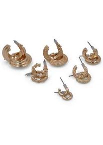 Ohrstecker-Set Firetti "Halbcreolen Set goldfarben" Ohrringe Gr. Metall, goldfarben (gelbgoldfarben) Damen