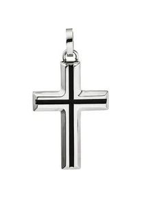 Kreuz-Anhänger Jobo "Anhänger Kreuz" Schmuckanhänger Gr. Edelstahl, silberfarben (edelstahlfarben) Damen Edelstahl