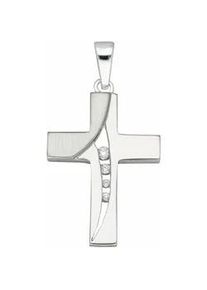 Ketten-Anhänger ADELIA ́S "925 Silber Kreuz Anhänger mit Zirkonia" Schmuckanhänger Gr. Damen, mit Zirkonia, Silber 925 (Sterlingsilber), silberfarben (silber) Damen mit Zirkonia Silberschmuck für & Herren