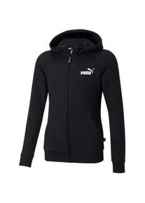 Kapuzensweatshirt Puma "ESS SMALL LOGO FULL-ZIP HOODIE TR G" Gr. 140, schwarz (Puma black) Kinder Sweatshirts